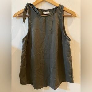 14th & Union Olive Relaxed Tie Detail Sleeveless Tank Top